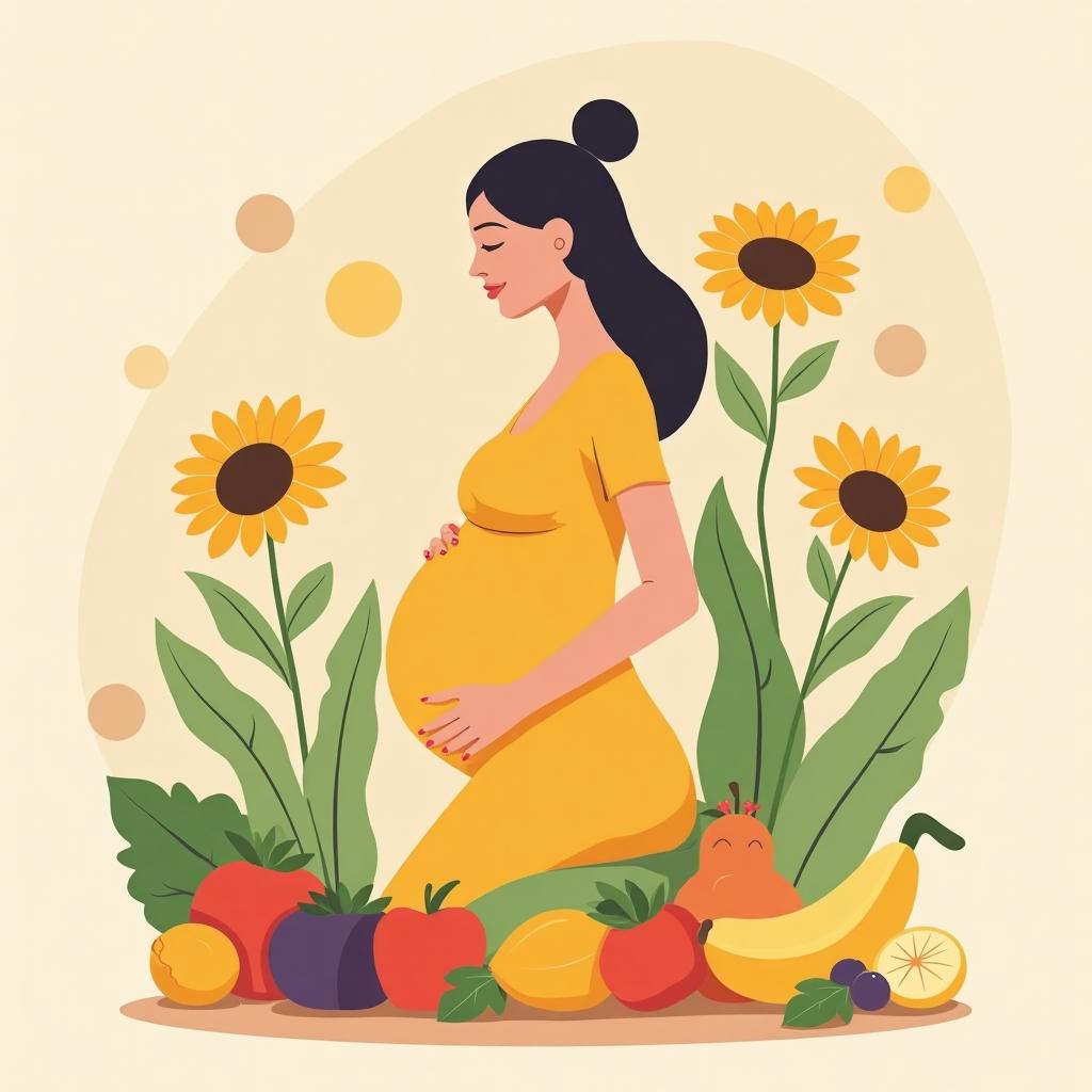 Femme enceinte heureuse entourée de nature